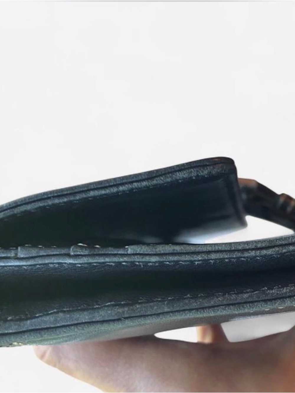 Coach Black Leather Long Wallet with Silver Buckle - Picture 7 of 8
